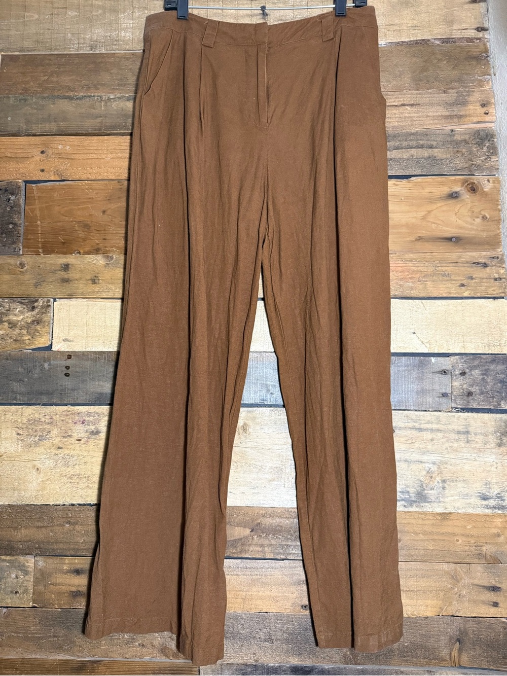 Lioness Women's‎ La Quinta Pant, Cognac, Brown, Large, Linen Blend